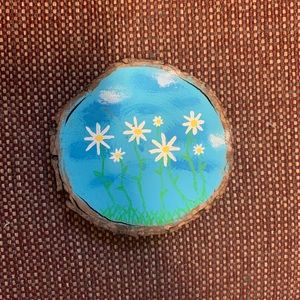Painted Daisy Wood Disc